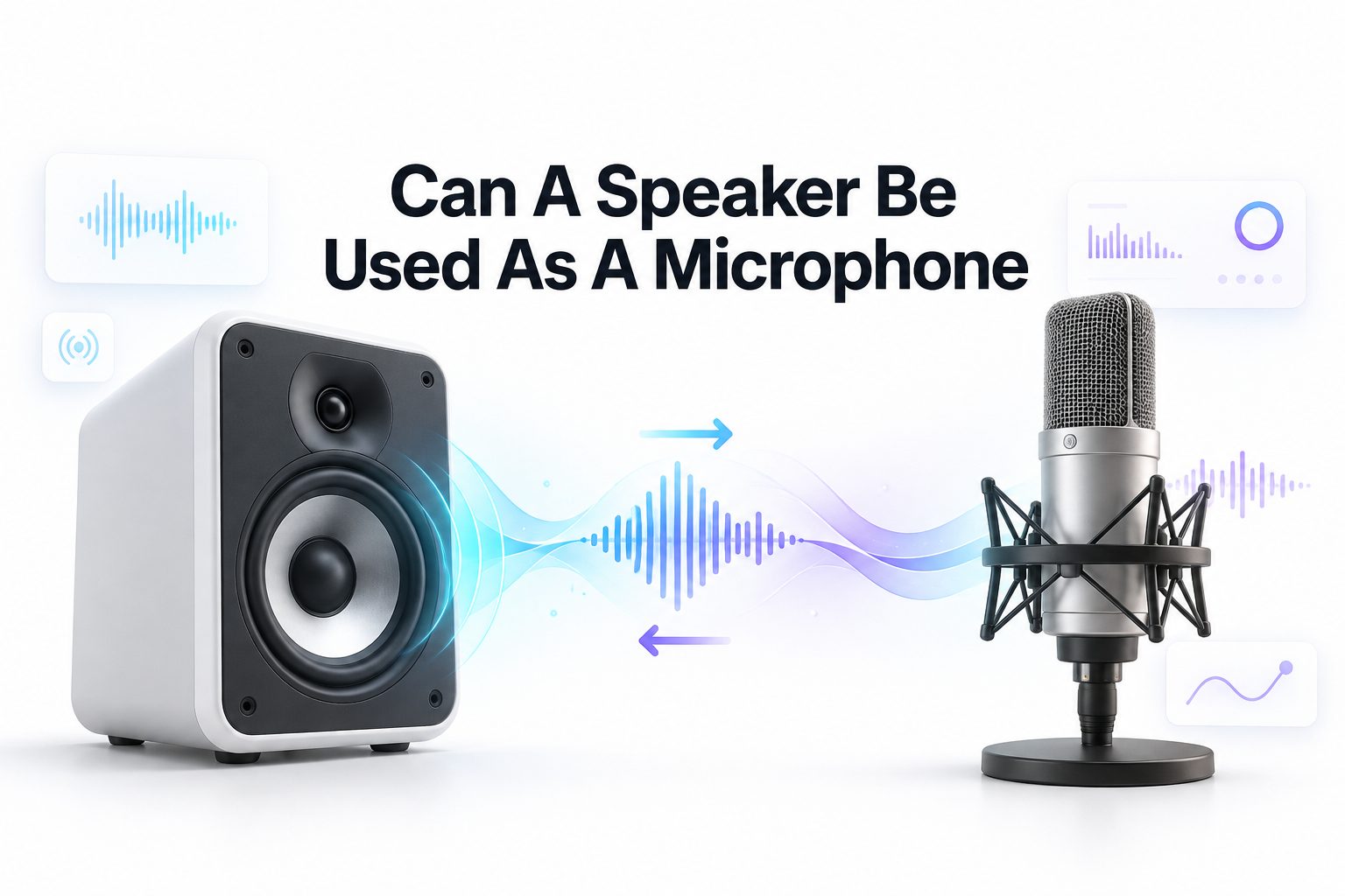 A speaker connected by wire and used as a microphone to capture sound
